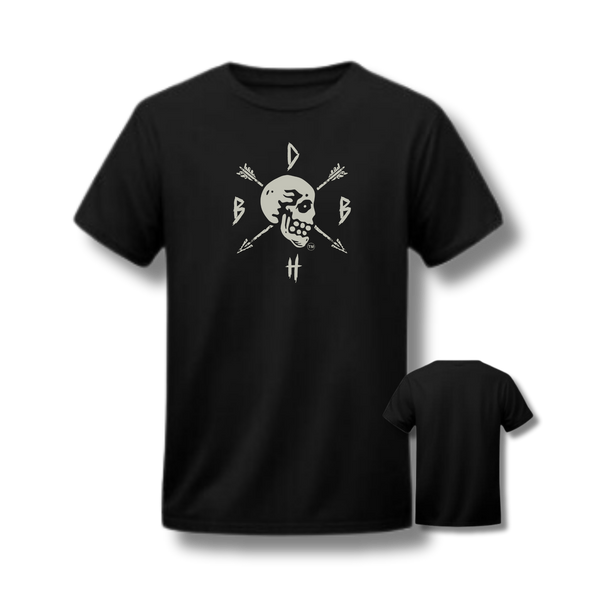 CARVED SKULL & ARROWS / BLK